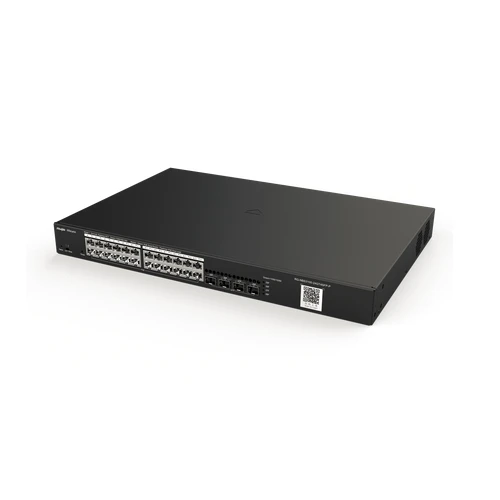 سويتش Layer 2 مُدار ومتقدم RG-NBS3100-24GT4SFP-P  من روجي مع 24 منفذ RJ45 و4 منافذ SFP بقدرة 370 واط، قابل للتركيب على رف 19 بوصة